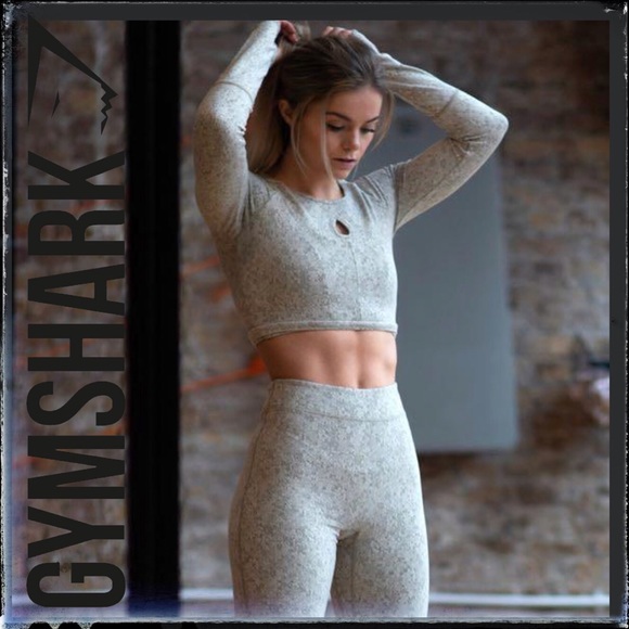 Gymshark Fleur Texture Leggings Woman’s Size Small Taupe Color Full Length - Picture 12 of 13